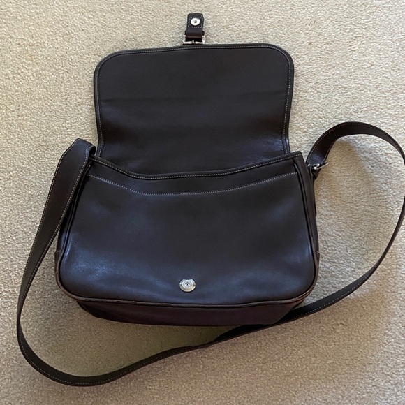 Coach Vintage Dark Brown Leather Messenger Bag #NoK1S-7750 with silver hardware - Picture 14 of 16
